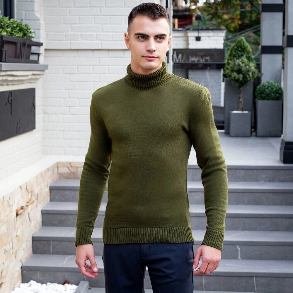 Чоловічий светр хакі Pobedov Axelrod від компанії 4Sezona - фото 1