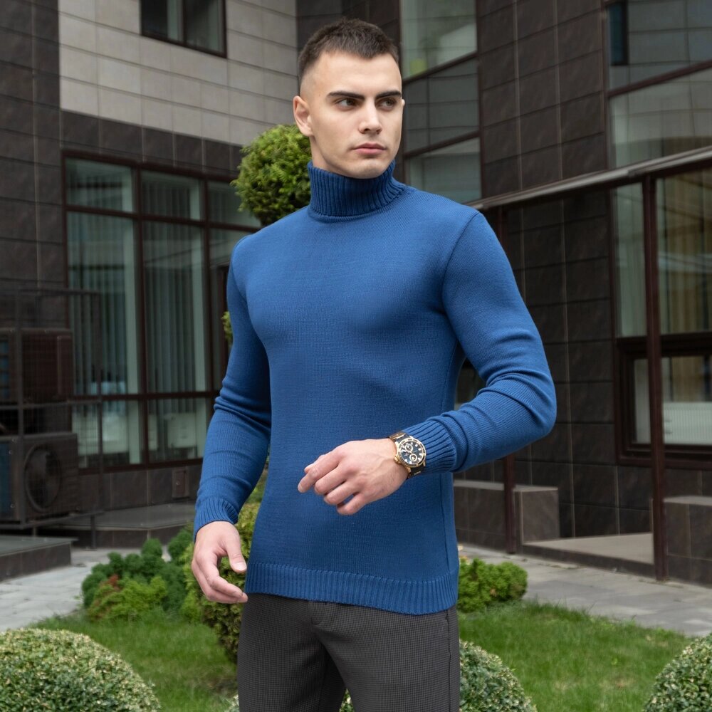 Чоловічий светр синій Pobedov Axelrod від компанії 4Sezona - фото 1