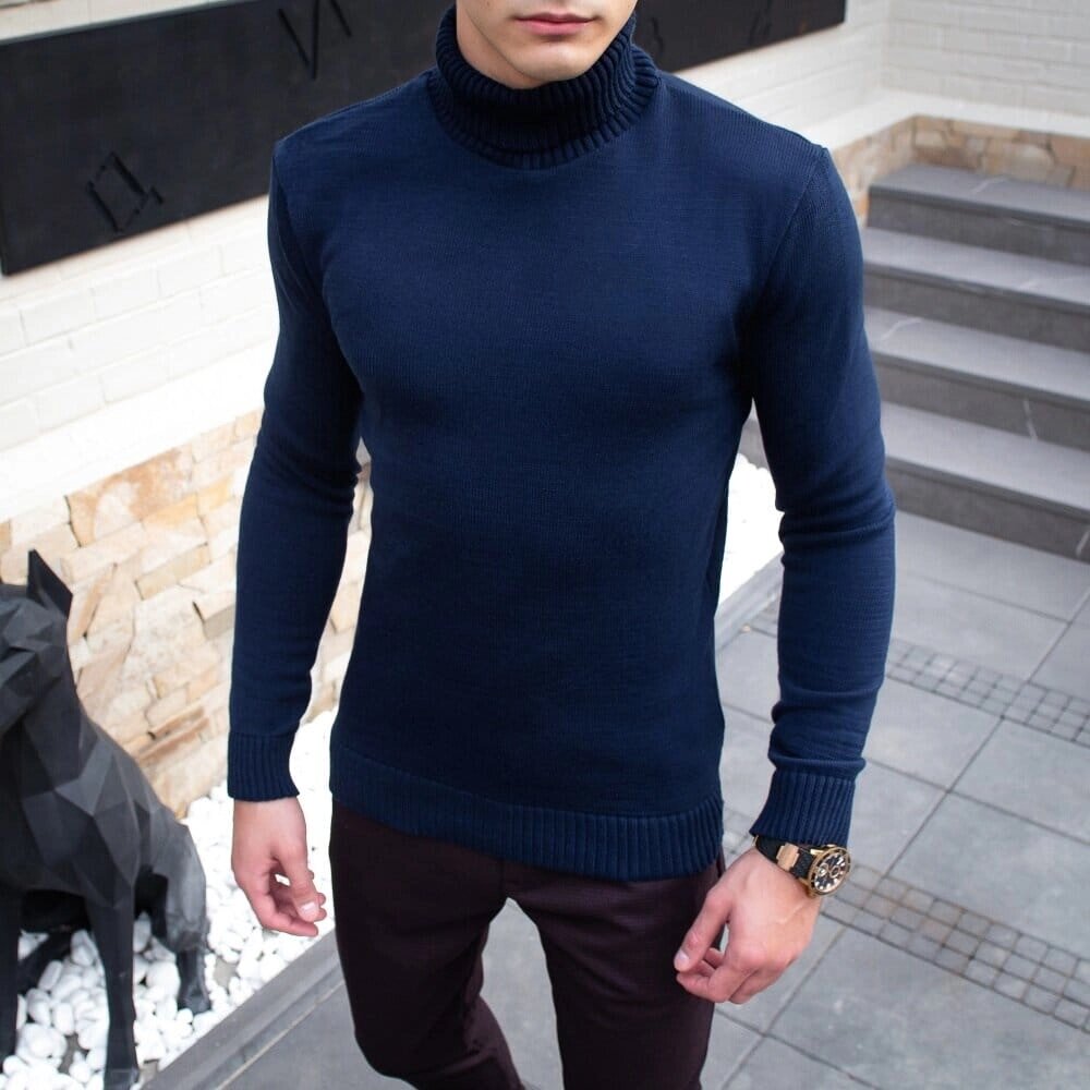 Чоловічий светр темно-синій Pobedov Axelrod від компанії 4Sezona - фото 1