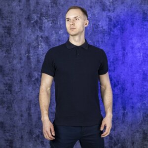 Чоловіча футболка поло темно-синя Pobedov Loft