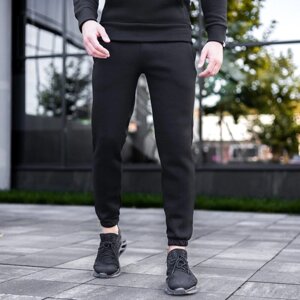 Чоловічі штани джогери з кишенями чорні Pobedov 007 ЗИМА