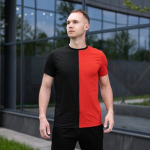Чоловіча футболка бавовняна Pobedov Segmentation B2 чорно-червона