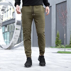 Чоловічі штани джогери з кишенями хакі Pobedov Vershyna