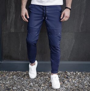 Чоловічі штани джогери з кишенями сині Pobedov Vershyna