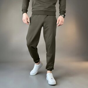 Чоловічі штани джогери з кишенями світлий хакі Pobedov 95