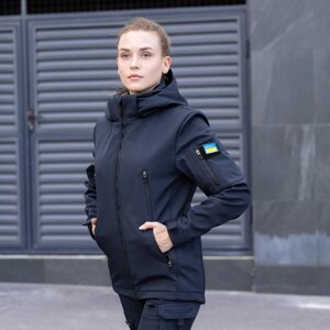Жіноча тактична демісезонна темно-синя куртка Pobedov Motive
