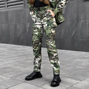 Тактичні штани-карго мультикам жіночі Pobedov Static