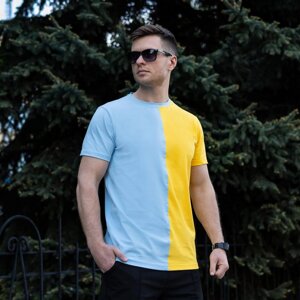 Чоловіча футболка бавовняна Pobedov Segmentation B2 жовто-блакитна