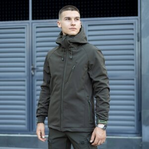Куртка чоловіча демісезонна з капюшоном хакі Pobedov Matrix