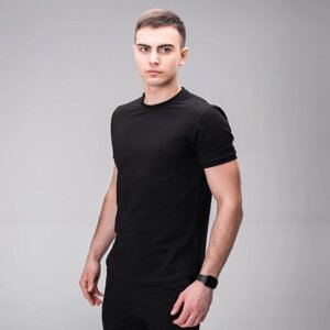 Чоловіча футболка базова однотонна чорна Pobedov Nebo