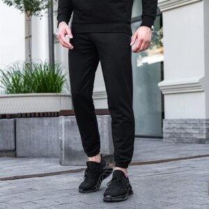 Чоловічі штани джогери з кишенями чорні Pobedov 95