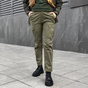 Демісезонні тактичні штани карго хакі для жінок Pobedov Tactical V2 Жіночі