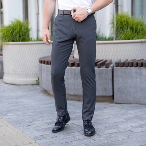 Чоловічі класичні стильні штани антрацитові Pobedov 100% V2