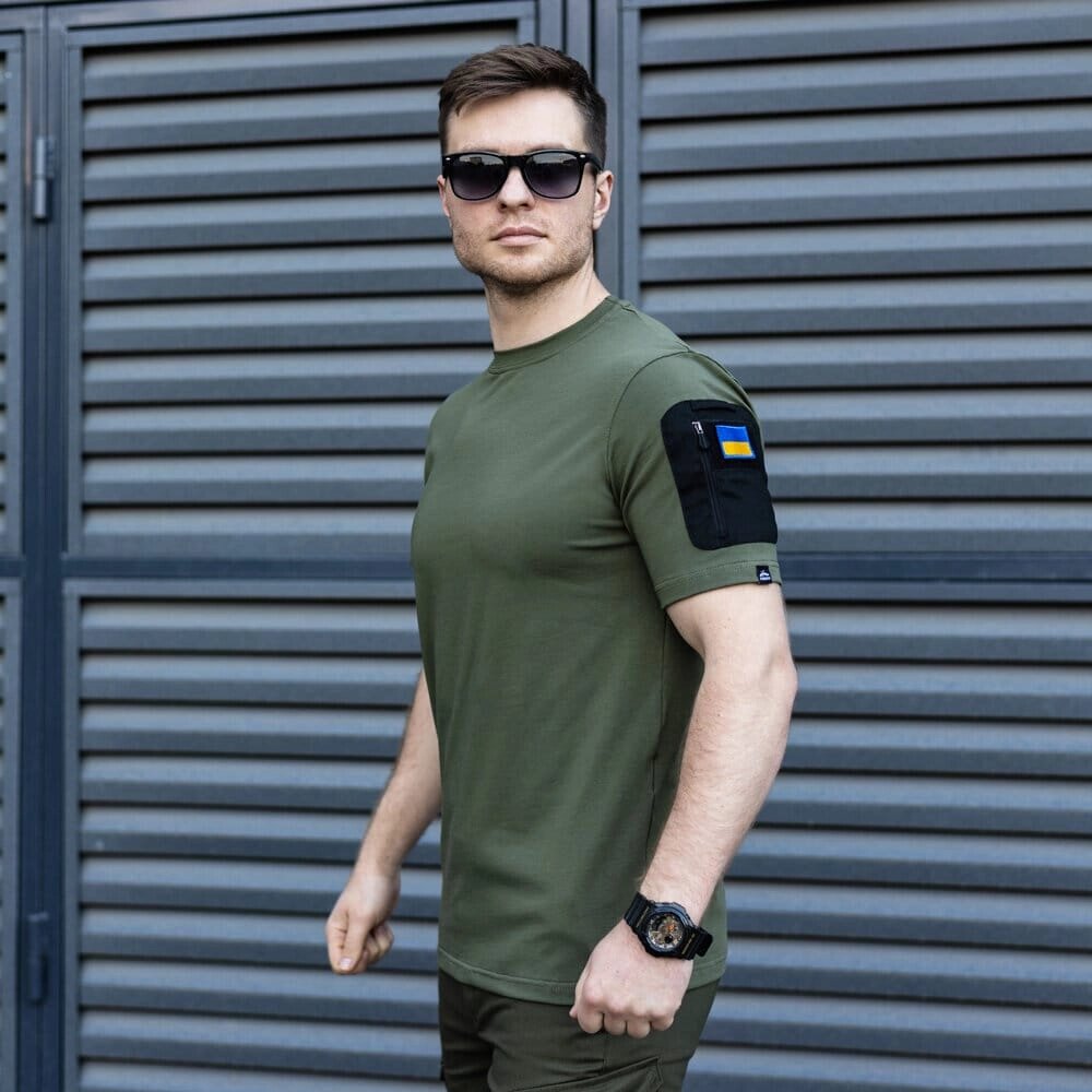 Тактична футболка з коротким рукавом Pobedov Tactical хакі від компанії 4Sezona - фото 1