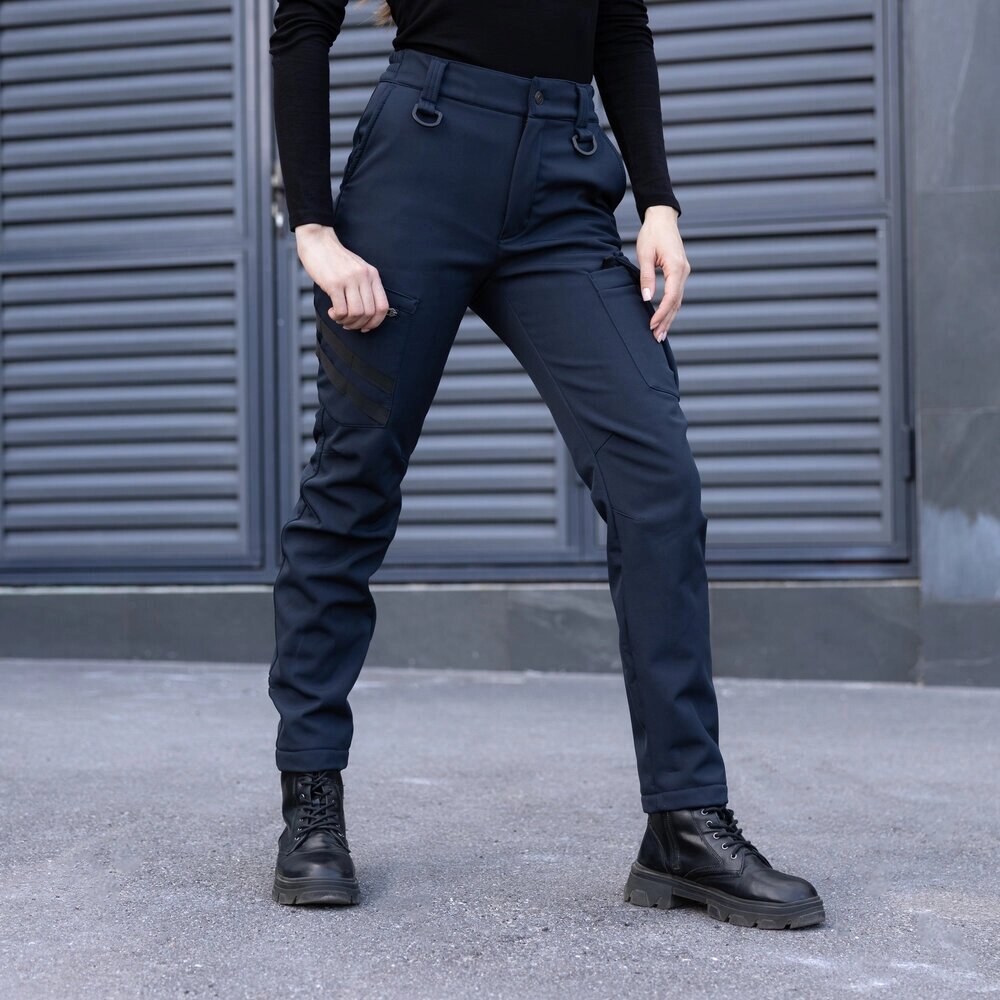 Темно-сині жіночі штани-карго Pobedov Static від компанії 4Sezona - фото 1