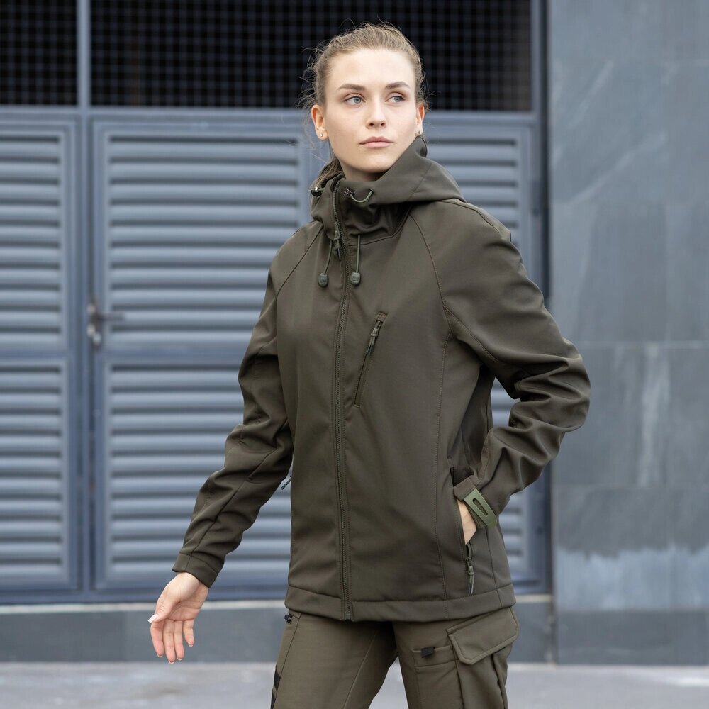 Жіноча тактична куртка хакі Pobedov Matrix від компанії 4Sezona - фото 1