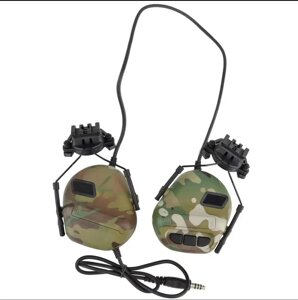 Навушники активні тактичні на шолом під рейли олива Active Helmet Headset Olive