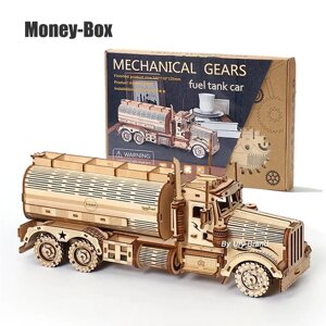 DIY 3D Дерев'яний пазл машина — скарбничка бензовоз XL