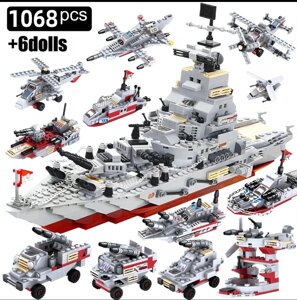 Конструктор великий Військовий корабель 1068 деталейсумісний із LEGO