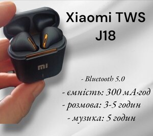 Навушники Xiaomi Tws J18 Bluetooth бездротові сенсорні з мікрофоном для Android і IOS