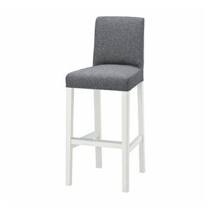 Барний стілець зі спинкою ІКЕА BERGMUND 75 см Gunnared середньо-сірий (s89384660)