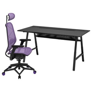 Ігровий стіл і стілець ікеа utespelare / styrspel фіолетовий (s59491044)