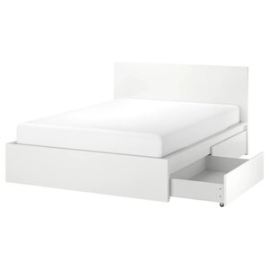 Каркас ліжка з 2 ящиками для зберігання ІКЕА MALM 160х200 см Білий (s79175983)