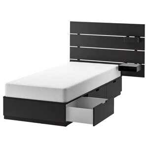Каркас ліжка з місцем для зберігання ІКЕА NORDLI 90х200 см антрацит (s89241398)