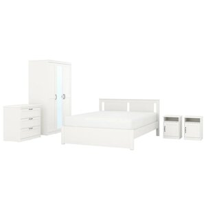 Комплект меблів для спальні 5 шт ІКЕА SONGESAND 140х200 см білий (s79488192)