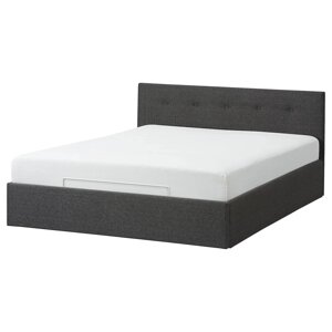 Ліжко з контейнером ІКЕА BJORBEKK 160х200 см сірий (80489666)
