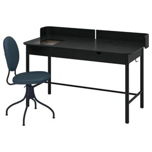 Письмовий стіл і стілець ікеа ridspo / bjorkberget синій (s29503185)