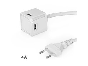 Зарядний пристрій Allocacoc USBcube Extended 1.5м білий (10464WT/EUEUMC)