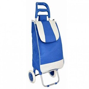 Господарська сумка-візок 35 л міцна з коліщатками колір Блакитний