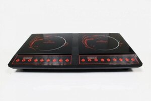 Плита настільна двокомфоркова інфрачервона для всіх видів посуду з РК-дисплеєм Crownberg CB-1330