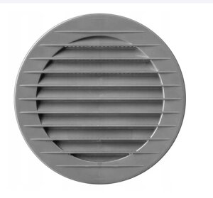 Решітка вентиляційна кругла пластикова AirRoxy AOzS 100 grey діаметр 100 мм сірий 02-148