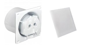 Вентилятор витяжний AirRoxy dRim 125 S BB на кулькових підшипниках із пластиковою панеллю Білий матовий