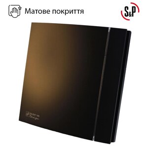 Витяжний вентилятор для ванної з таймером Soler & Palau SILENT 100 CRZ MATT BLACK DESIGN 4C чорний матовий