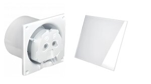 Вентилятор витяжний з шнуровим вмикачем з пластиковою панеллю білий глянець AirRoxy dRim 100 PS BB WHITE Gloss Plexi