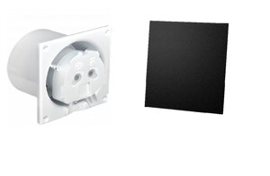 Вентилятор витяжний з шнурковим вимикачем і пластиковою панеллю AirRoxy dRim 100 PS BВ BLACK Mat Plexi