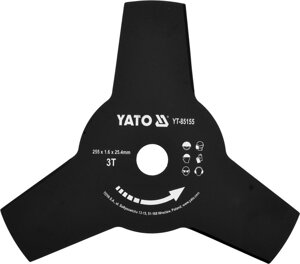 Ніж Для Мотокоси 3 Зуба (255 х 25,4 х 1,6 мм) YATO (YT-85155)