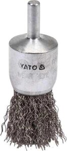 Щітка зачистна з нержавіючої сталі для дриля YATO:25 мм, зі шпинделем Ø6 мм, 4500 об/хв