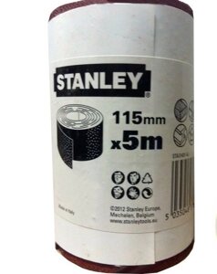 Шліфувальна Шкурка на паперовій основі STANLEY 115 мм x 5м, P80