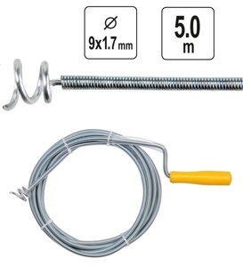 Трос Для Прочищення Каналізації Ø 9 мм, L=5 м Сантехнічних Труб (55544)