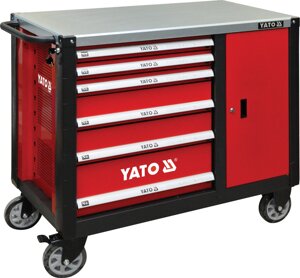 Тумба на Колісах (1000 x 1130 x 570 мм) 6 Ящиків Для Інструментів YATO YT-09002