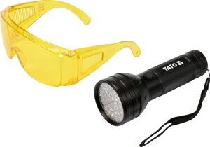 Ультрафіолетовий Ліхтарик YATO TORCH UV 51 LED з Окулярами Для Виявлення Витоків та Перевірки Банкнот (08581)