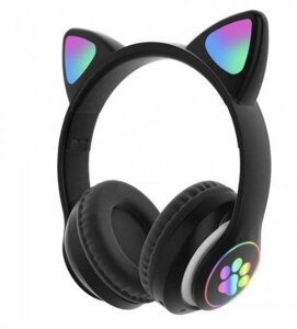 Навушники С 532 "Котячі вушка", підсвічування, бездротові Bluetooth, радіо, мікрофон, USB кабель, частота 2,4 GHz, в