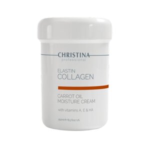 Увлажняющий крем для сухой кожи Christina Elastin Collagen Carrot Cream with Vitamins A, E & HA, 250 мл