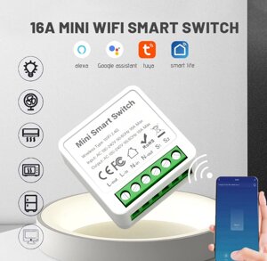 Бездротовий вимикач міні реле WiFi MINI Smart Switch 16A, TUYA