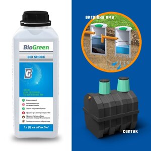 Рідина для очищення септиків та вигрібних ям Biogreen BioShock 1л