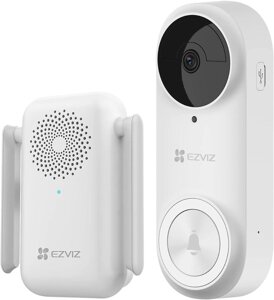 Бездротовий комплект EZVIZ 2K Video Doorbell із живленням від батареї.